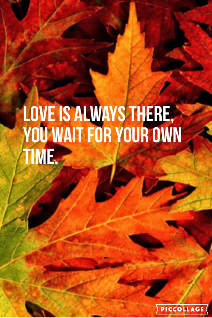 Love is always there,  you wait for your own time.