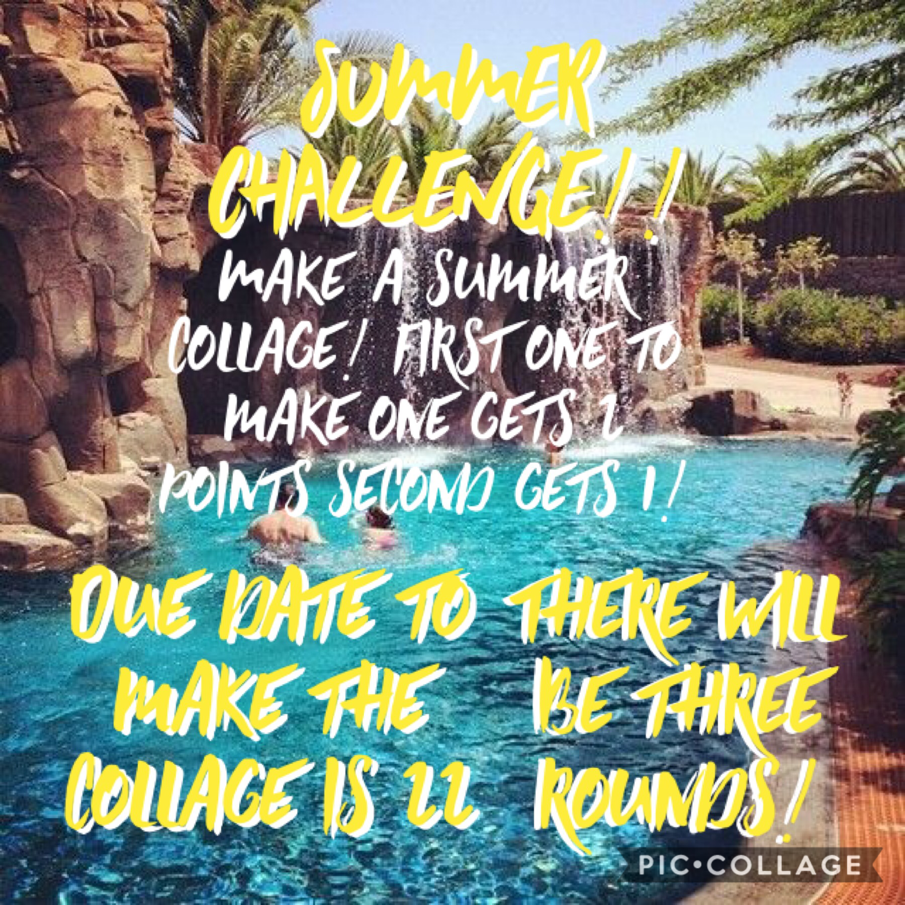 Make a summer collage! Due date is 22. There will only be 3 rounds. MAY THE BEST COLLAGE WIN!🏆