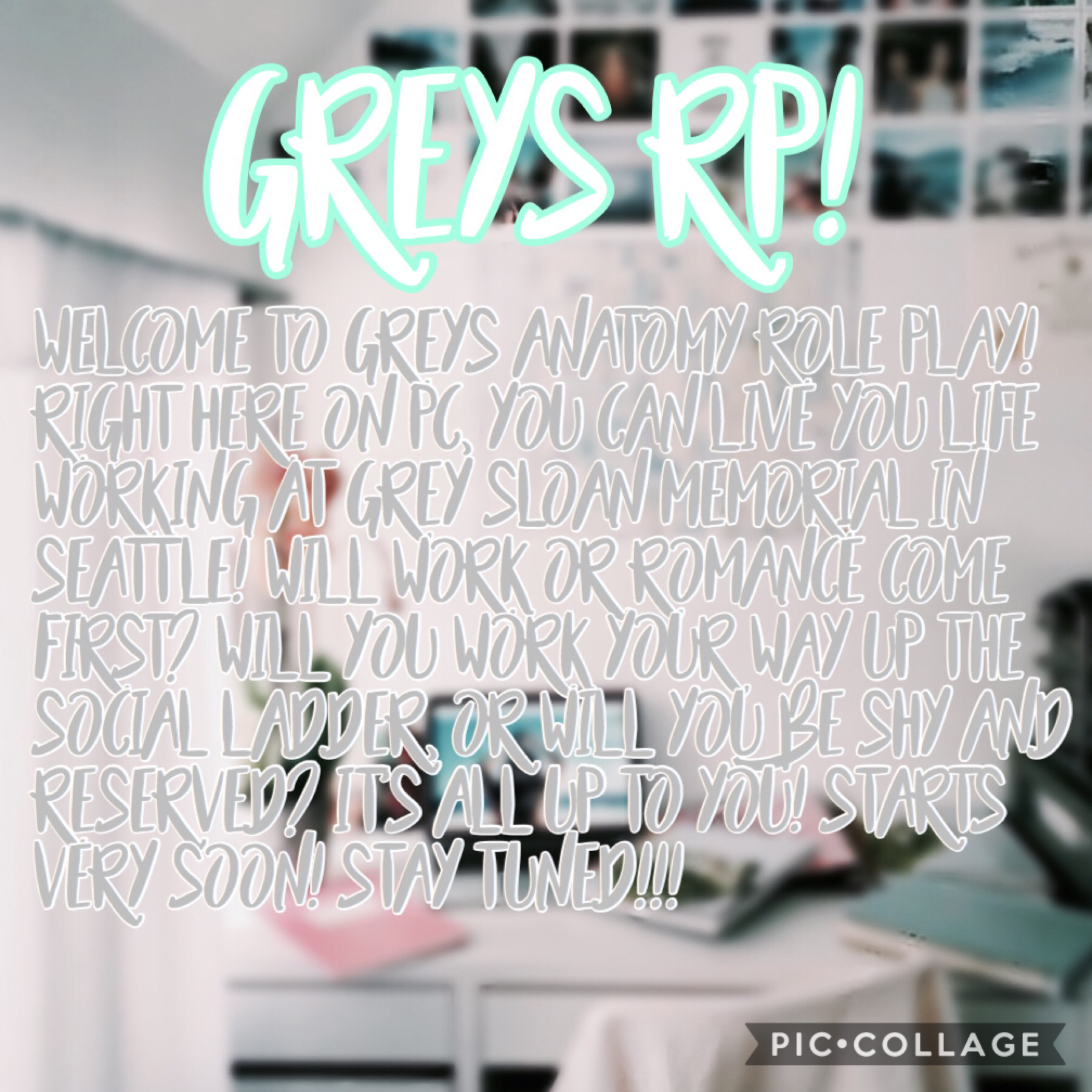 TAP
Welcome! Applications to work at Grey Sloan Memorial will be our later today. Please chat and introduce yourself now, it may help you get a good job later!!