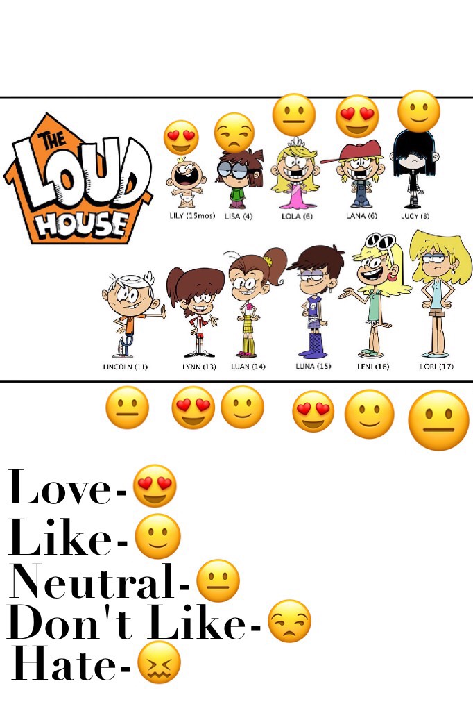 Tap
I was rating the loud house characters. I love this show!! Comment which one is your favorite, mines Luna.