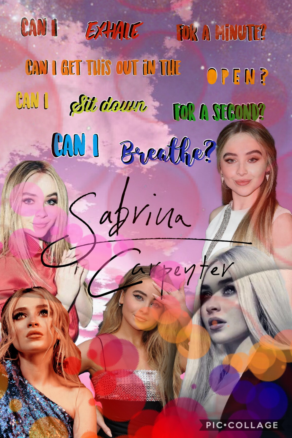 Lyrics from Sabrina Carpenters dosing, Exhale. ❤️🧡💛💚💙💜 also #pridemonth !!