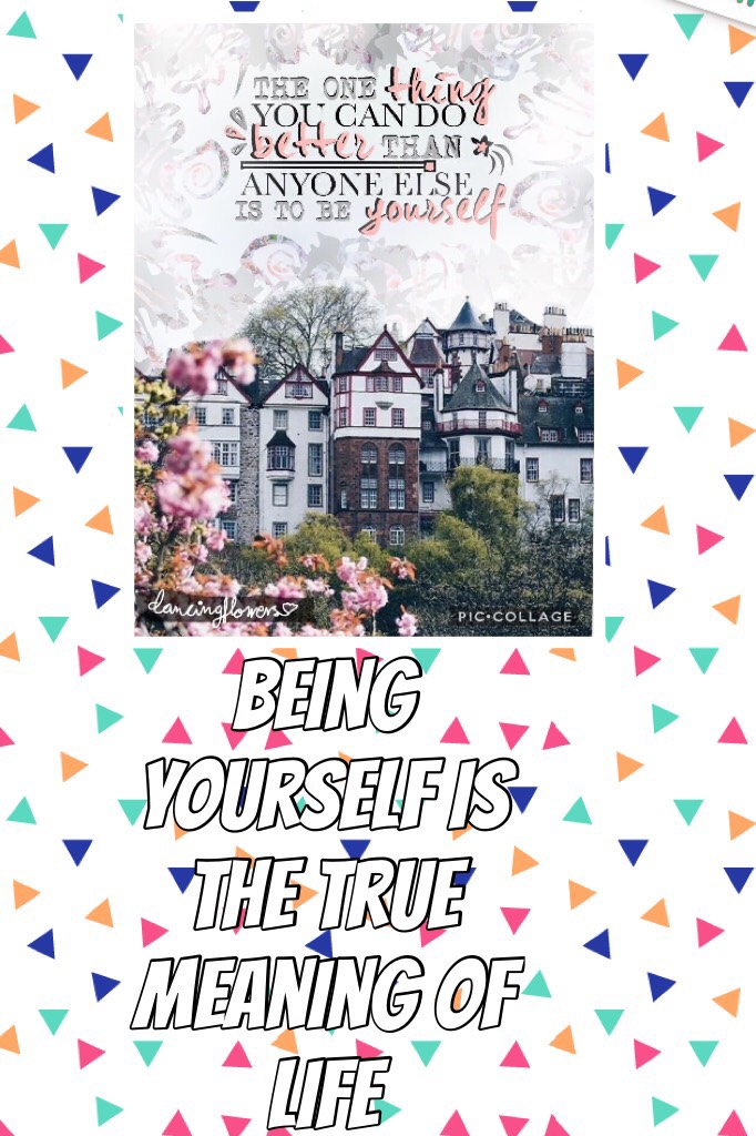 Being yourself is the true meaning of life 