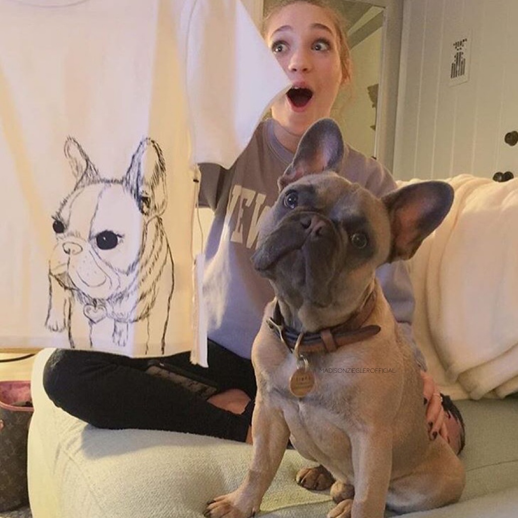 We put Frankie on some shirts at @maddiestyle❤