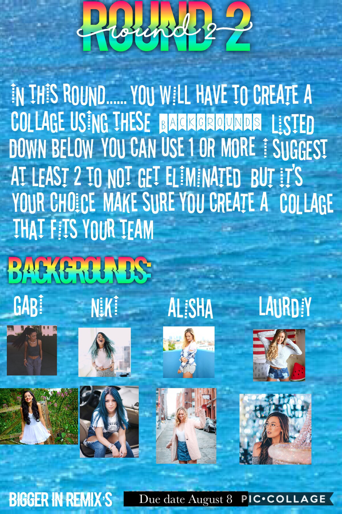 Round 2! Check your teams and enter by the due date! Photos bigger in remix’s! Good luck! 👍🏻