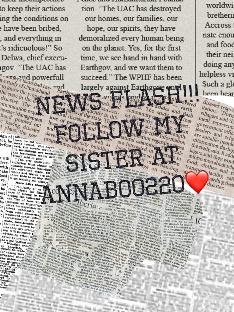NEWS FLASH!!!
Follow my sister at AnnaBoo220❤️