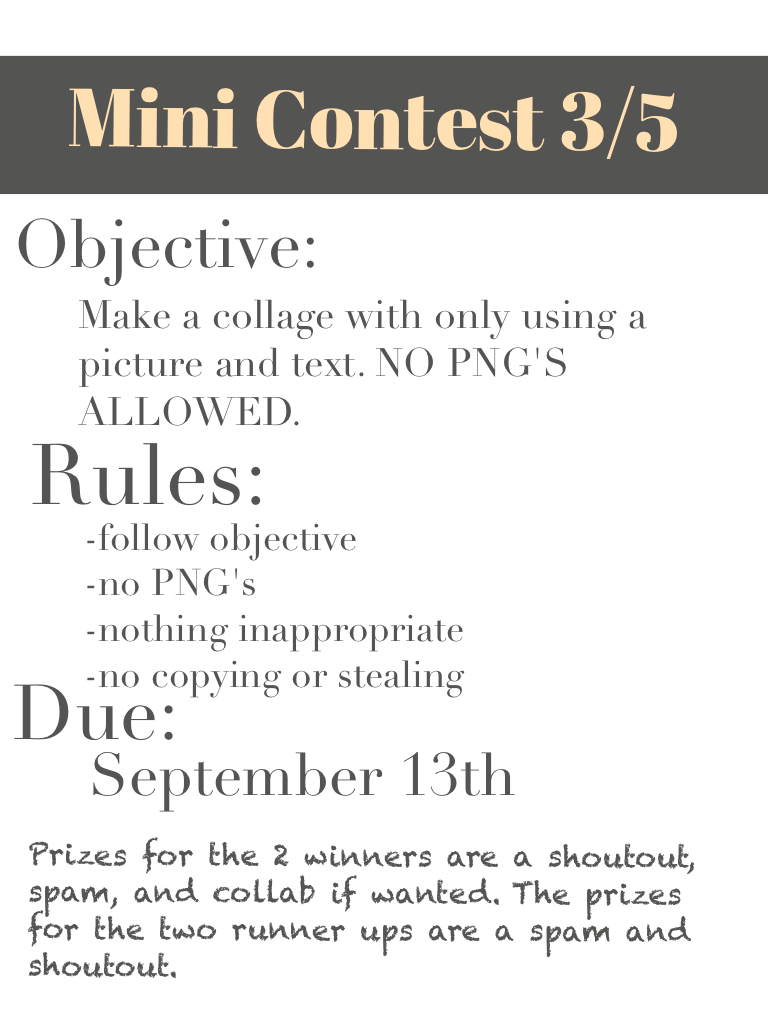 Mini contest 3/5! Please enter! 