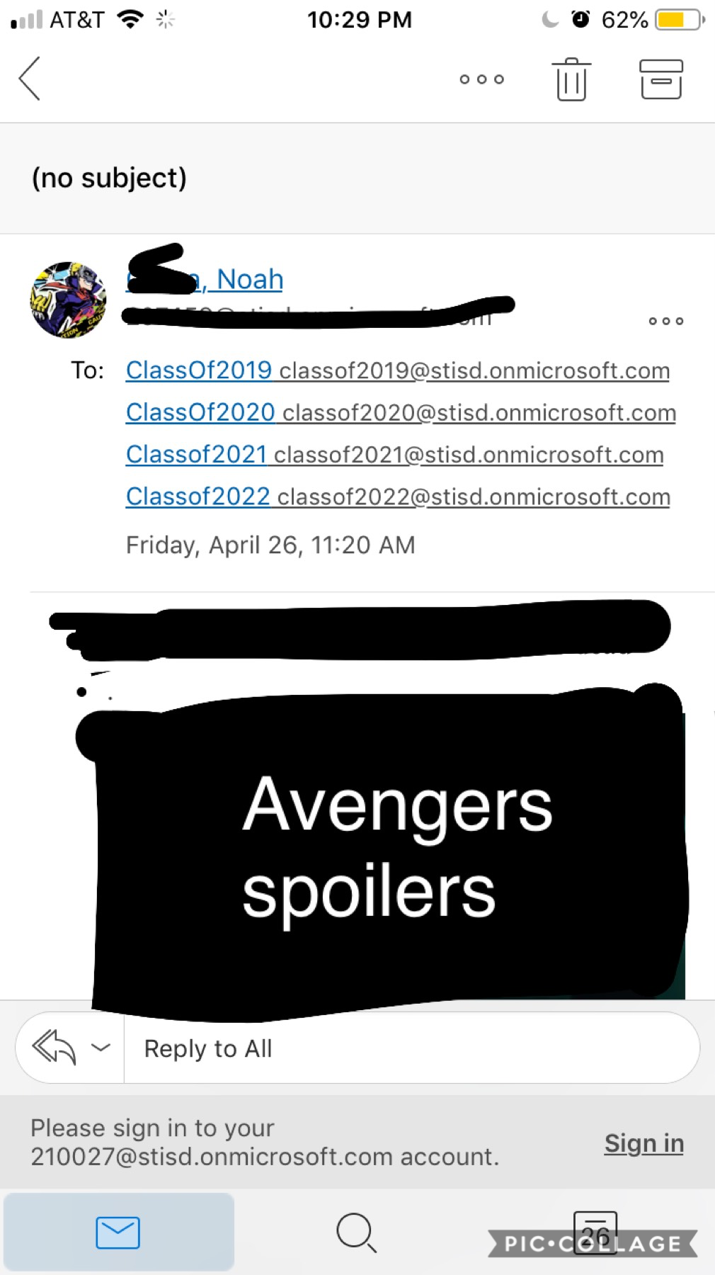 Some senior sent this email to the ENTIRE DISTRICT. THE ENTIRE. DISTRICT. IN THE MIDDLE OF SECOND PERIOD. WHAT. All the replies r ppl bullying (its so funny but dont get mad at me he asked for it)