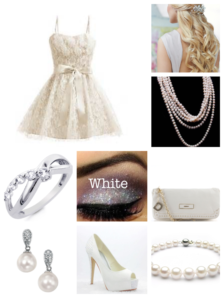 White prom night outfit set 