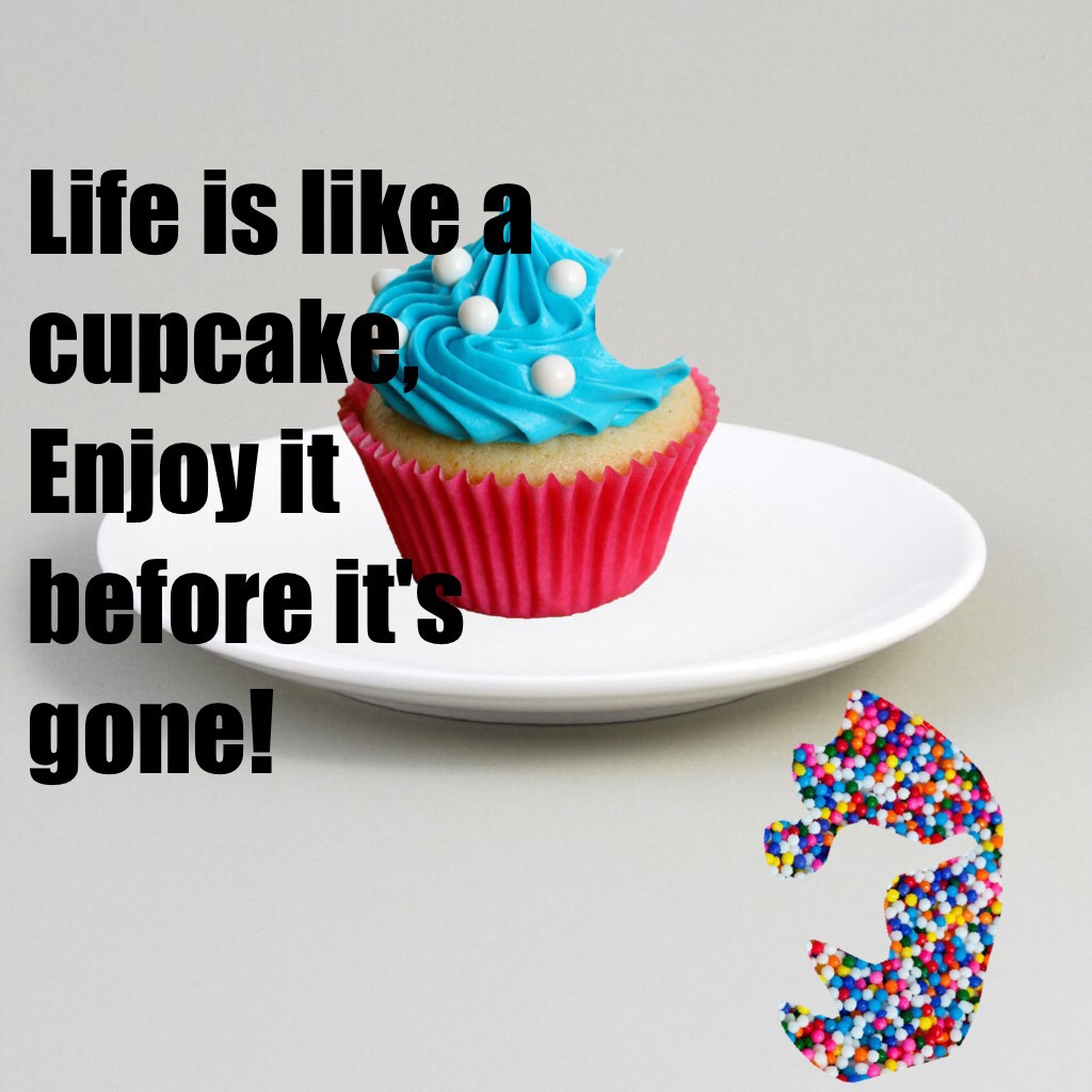 Life is like a cupcake, Enjoy it before it's gone!