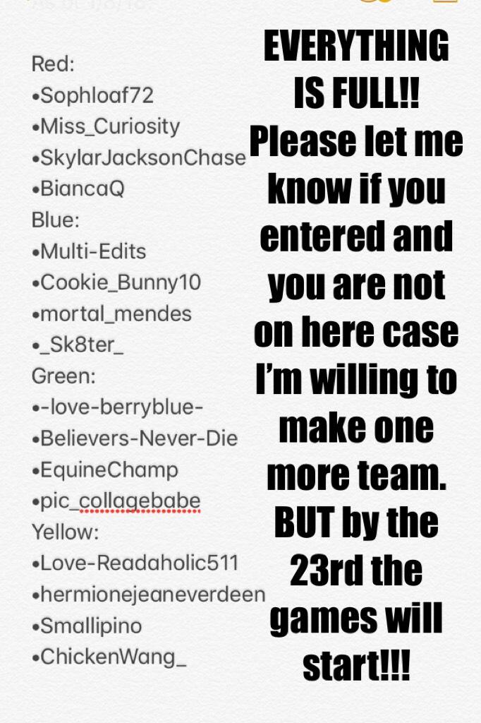 I will make a purple team ONLY if you want to be in it by the 23rd OR if I forgot to add you in. If that’s the case I am so sorry... also a repost on what the games are about if anyone needs a reminder in the remixes!!! 