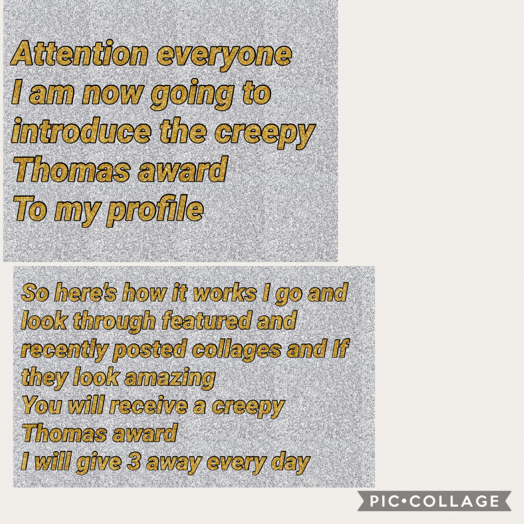 Announcement  -tap-



I will also shout out the creepy Thomas award winners 