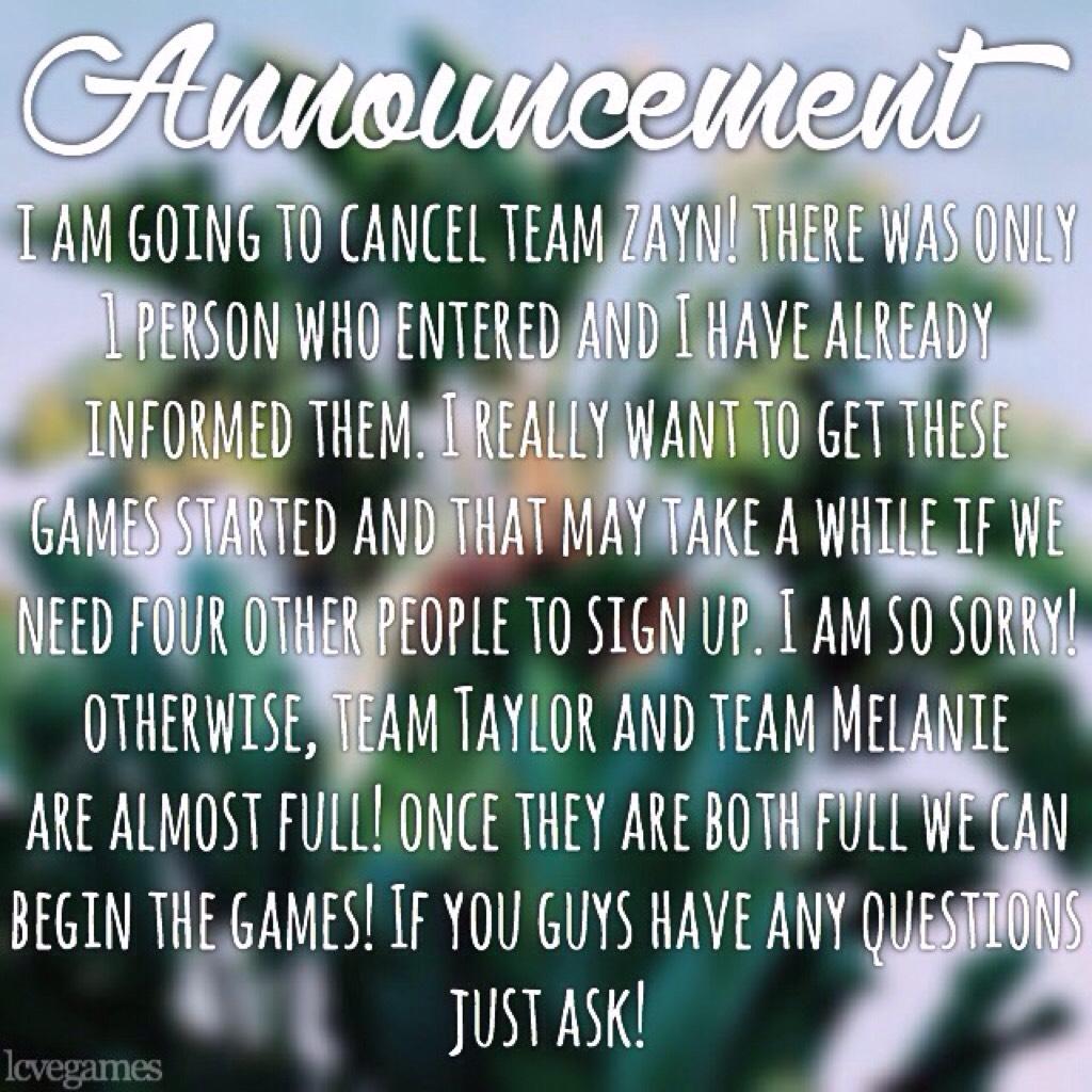 team zayn is canceled!