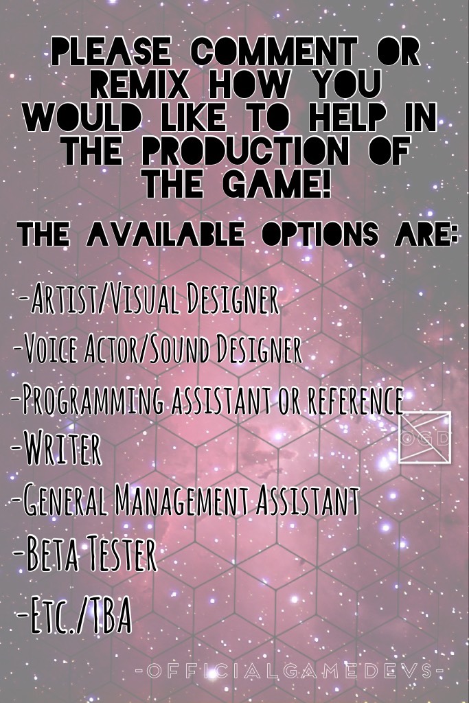 More information on each position will be released shortly. Please let me know if there are any areas you wish to help in that are not mentioned!