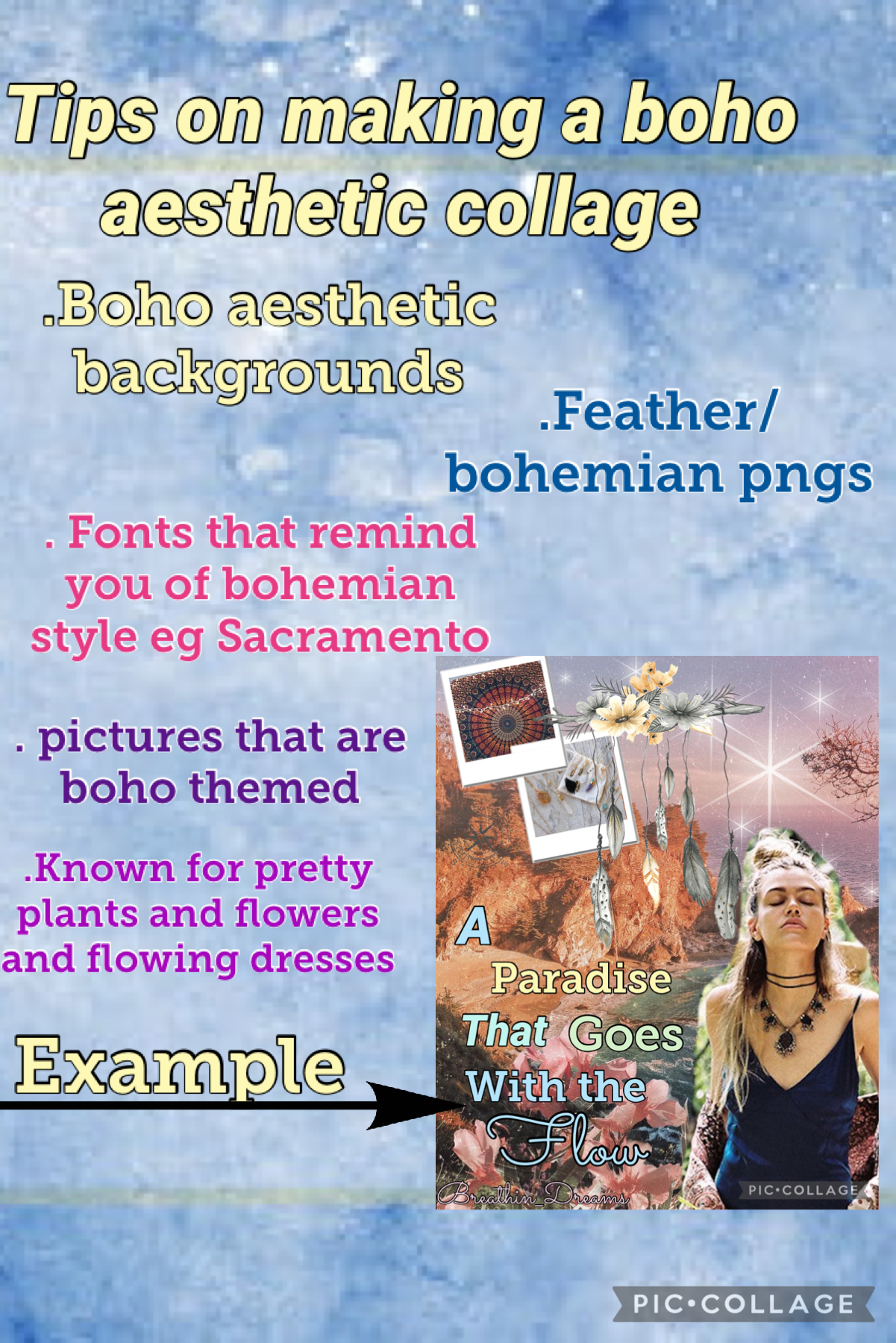 Tips on making a boho aesthetic collage inspired by ocean extras aesthetic series 