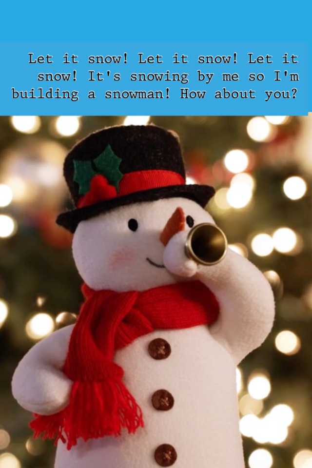 Let it snow! Let it snow! Let it snow! It's snowing by me so I'm building a snowman! How about you?