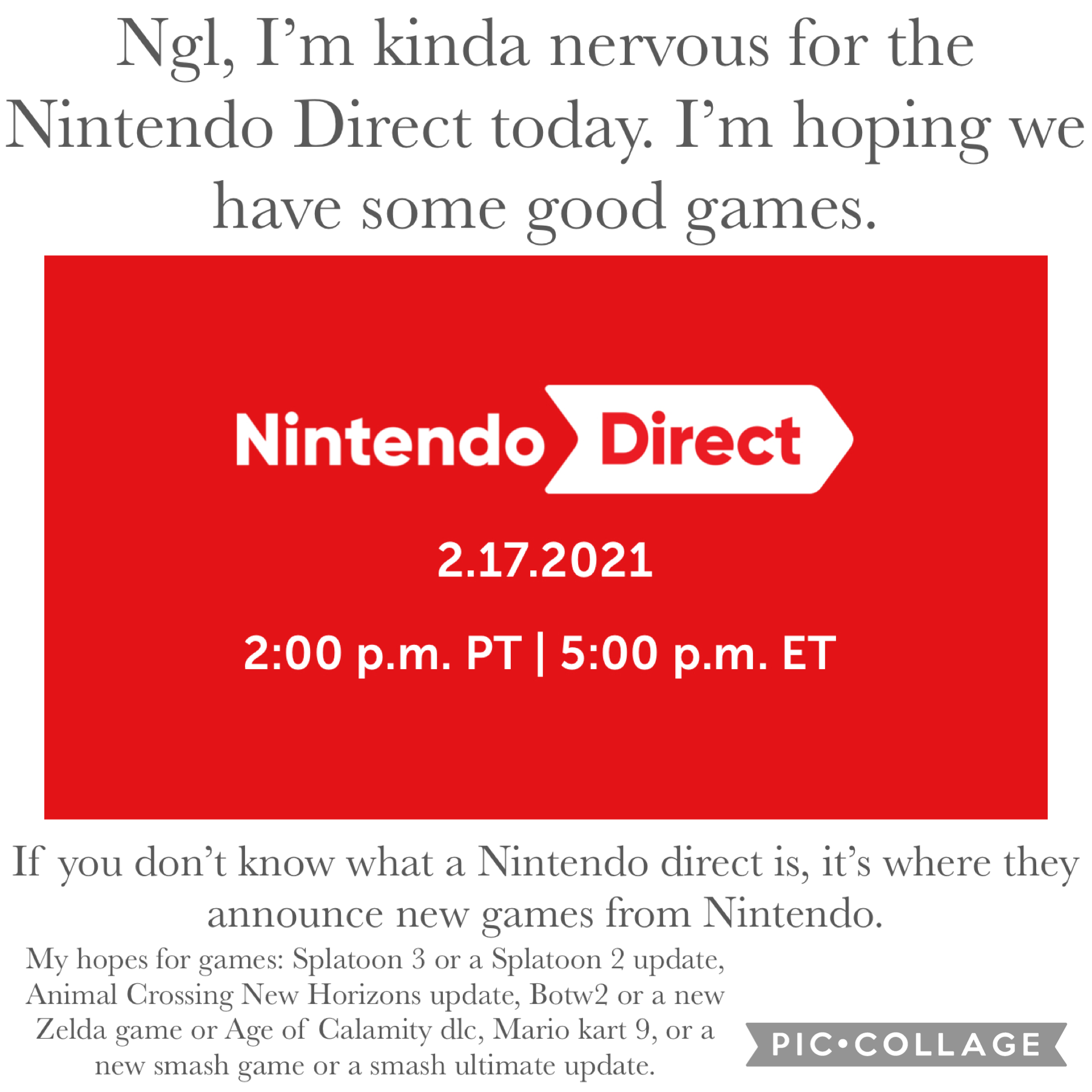 I really shouldn’t get my hopes up, but I feel like something BIG will be announced in the Direct today.
