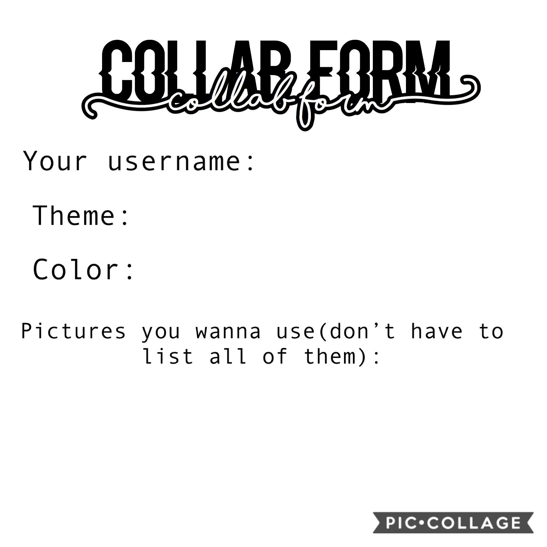 💕Collab form i talked about! 💕🤩🤩Fill the form if u wanna do the collab! You r always welcome to do that!🤩🤩🤩😙😙😙