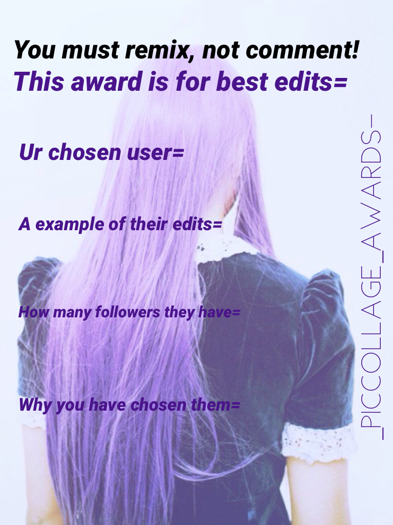 This award is for best edits=