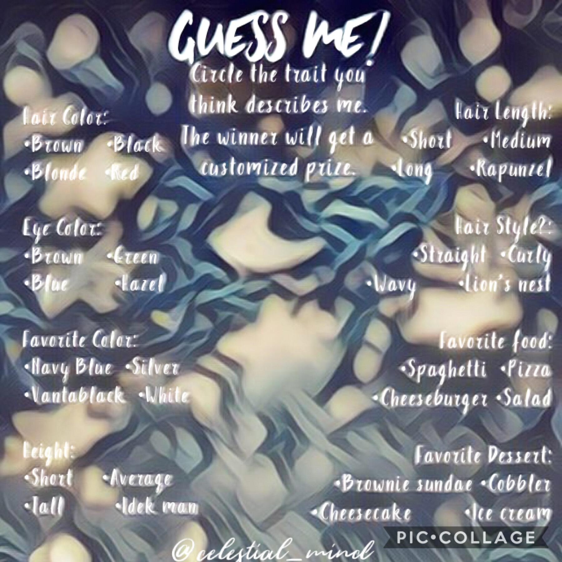 🖤💙Guess everything about me! Only one of these answers was given out to one person, so it’s basically pure luck!💙🖤
