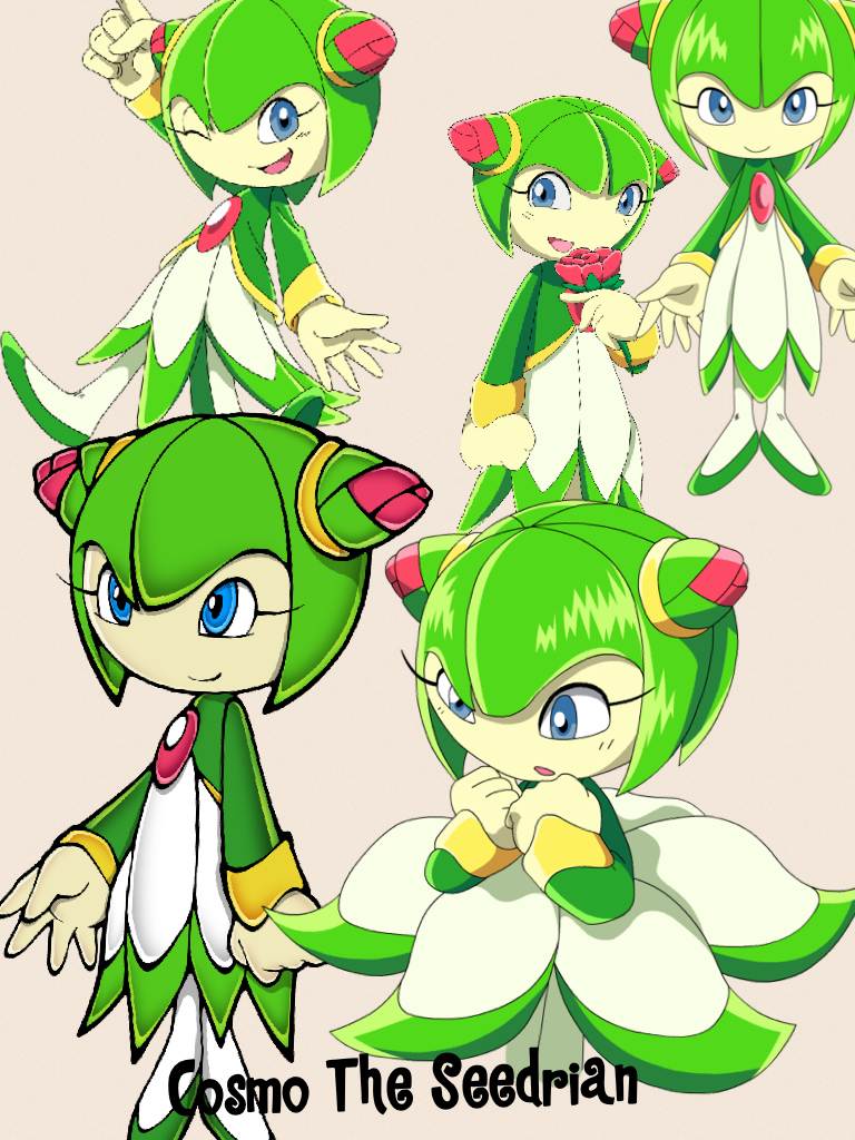 This is Cosmo The Seedrian, who I named my username after😂She's from the show Sonic X, which got me obsessed with Sonic way back in 2014. Okay, I know none of you care so I'll shut my mouth and do my math now😂😂