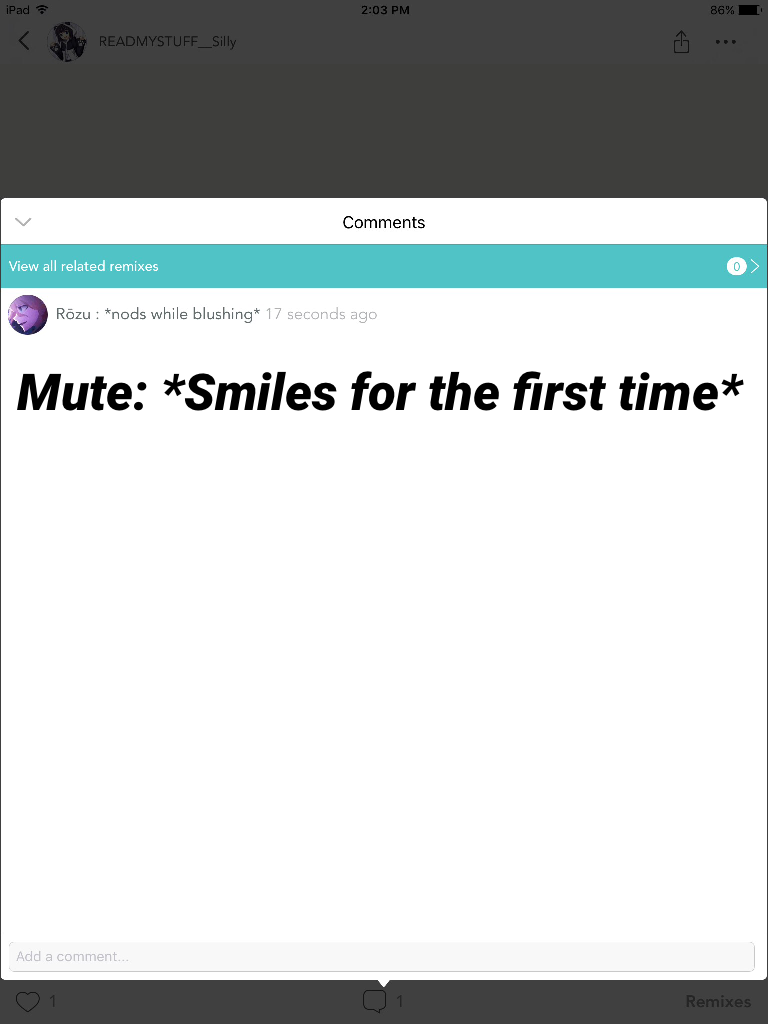 Mute: *Smiles for the first time*