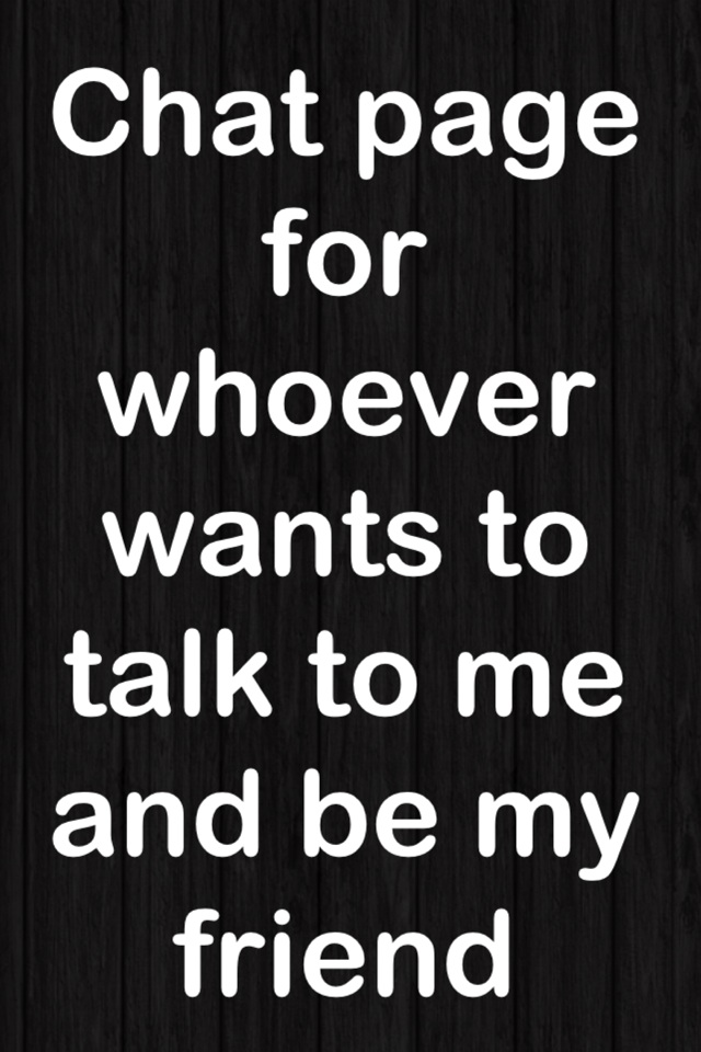 Comment if you want to talk!