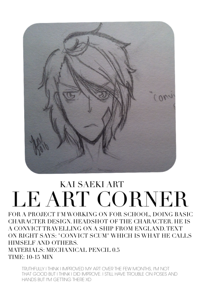 LE ART CORNER - character design was loosely based off my other oc (art shall be posted later) and grimmjow jaegerjaquez from bleach by tite kubo.