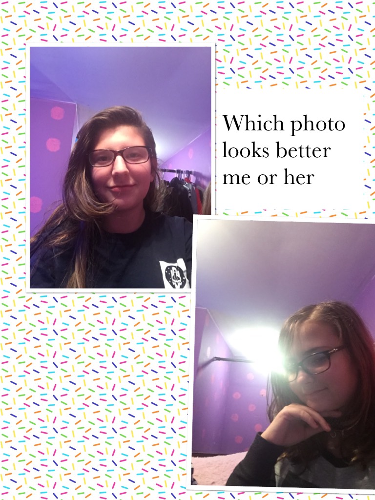 Which photo looks better me or her