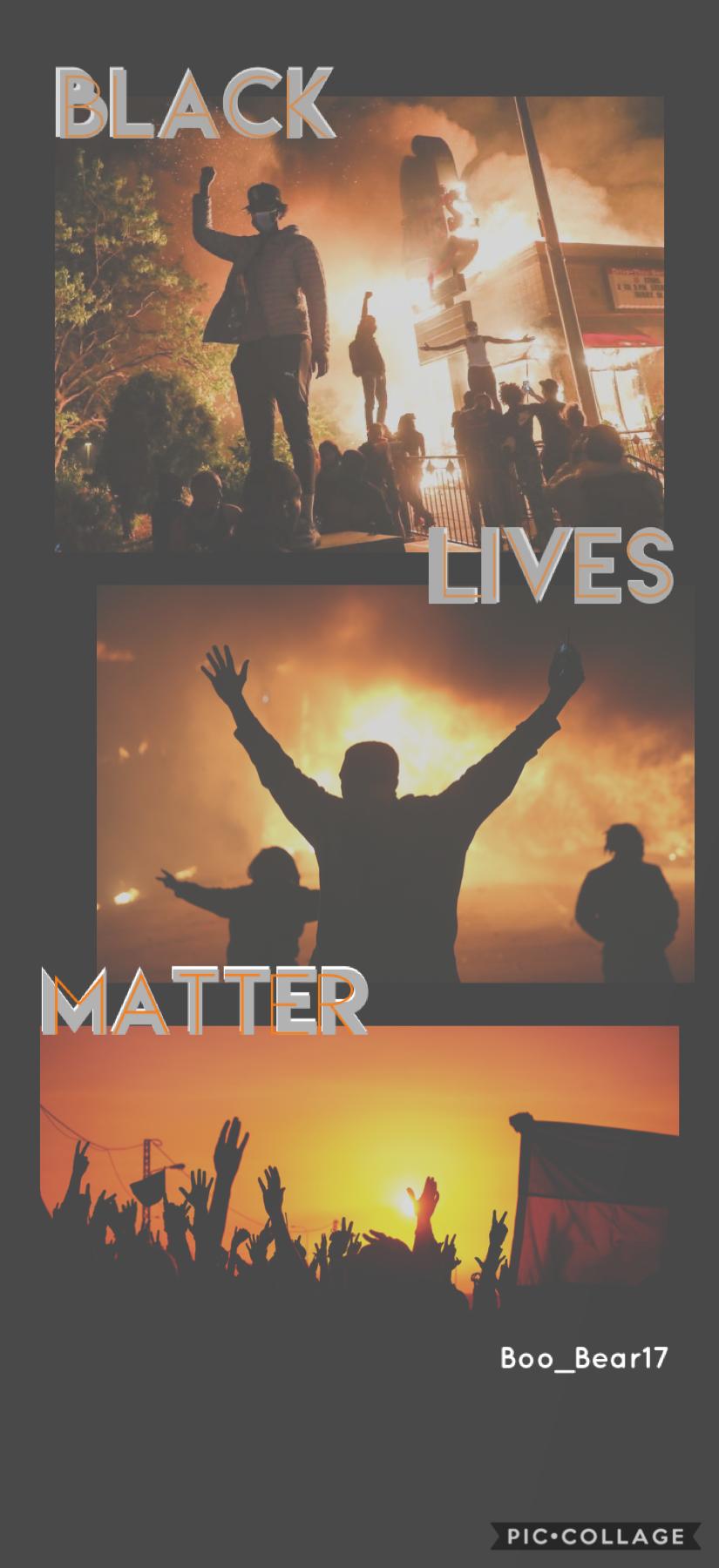 🧡black lives matter🧡
•Equality shouldn’t be a question. We are all one, and the way black lives are being treated is horrendous. Not all cops are bad, but the ones who are need to go. It’s disappointing to see how easily people can harm others solely base