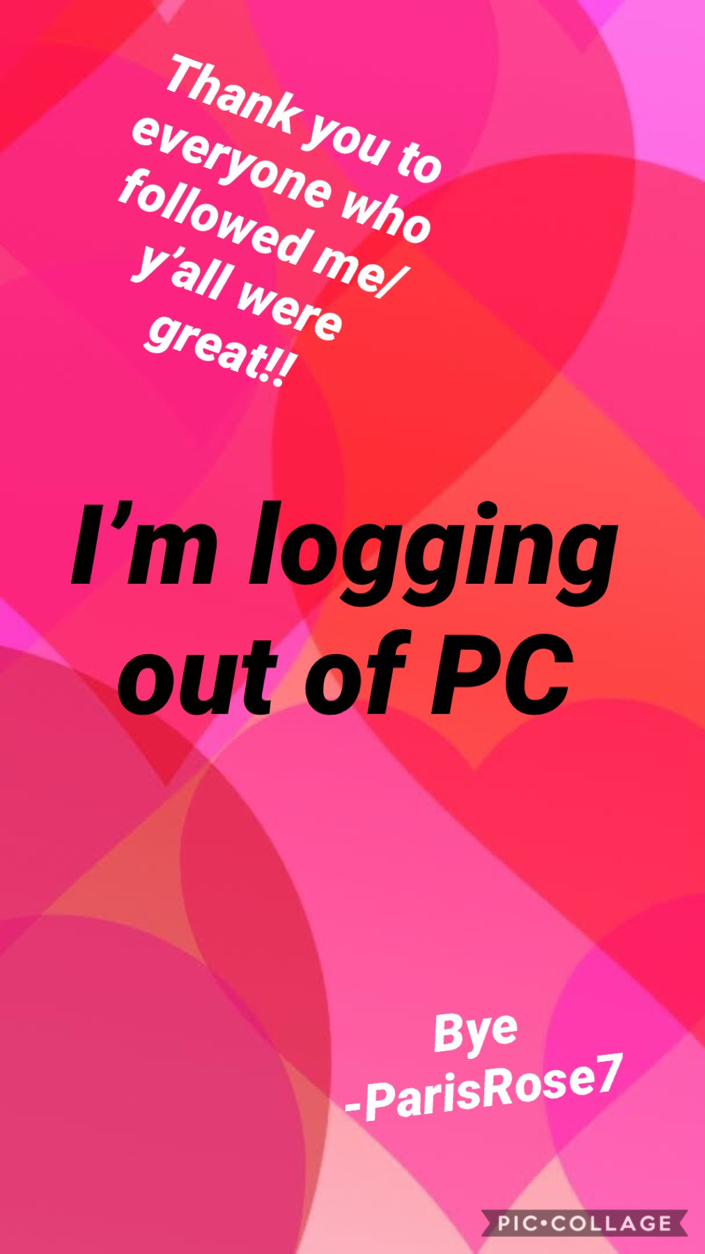 I’m logging out
