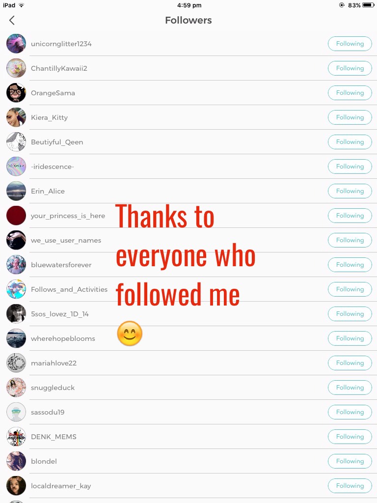 Thanks to everyone who followed me 😊