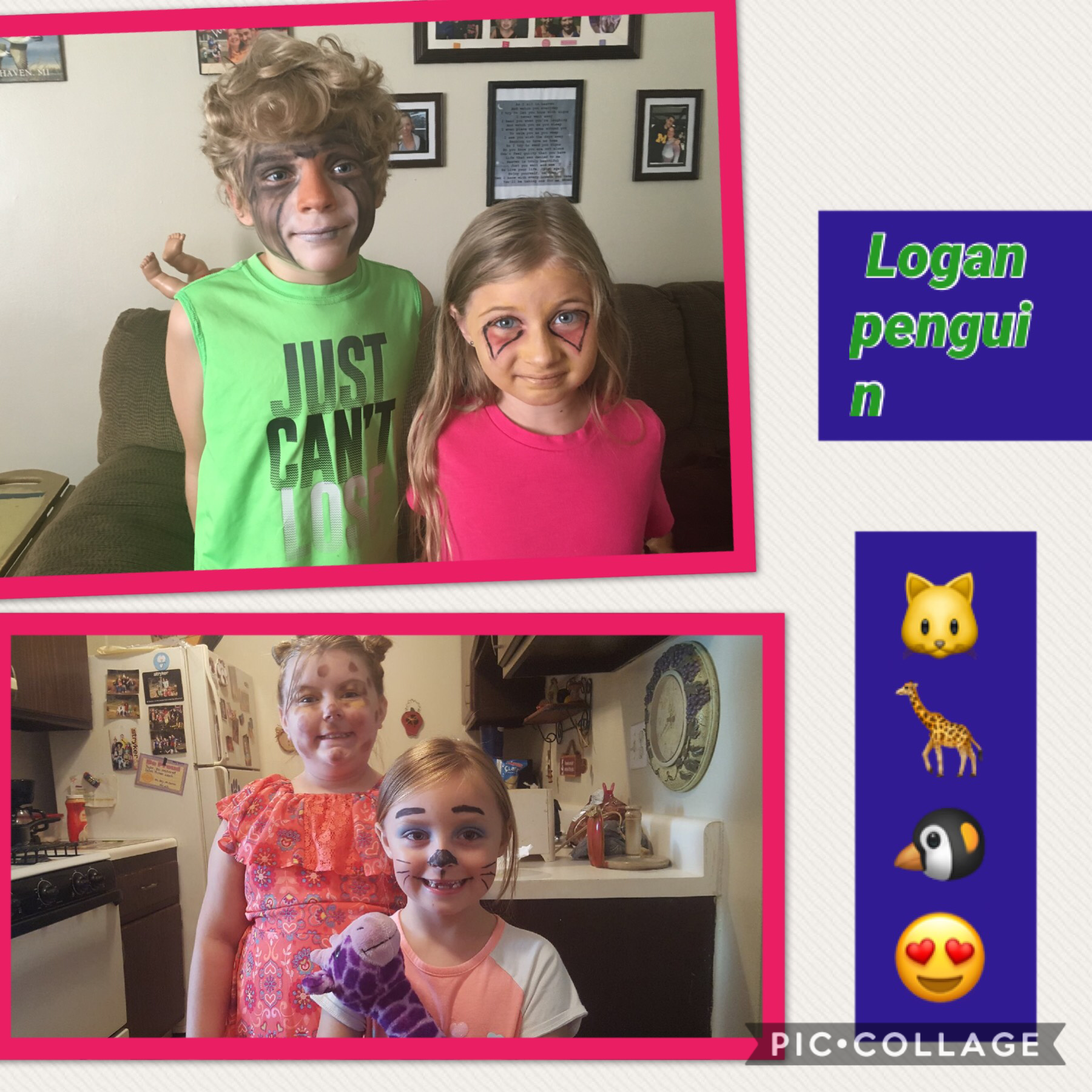 I have three cousins there name are bean ,Logan,Maggie my name is Taylor  my animals are giraffe and my sister is a cat  Logan is a penguin Maggie is enjoy bean was nothing and granny was nothing from Taylor 







That my life 
Love my families ❤️❤️
