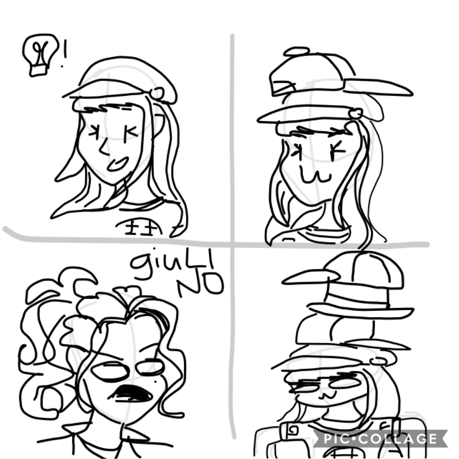 giuli lieks hats (tap)

she wouldn’t be caught deäd without a hat, so why not wear four of them lmaø. val tried to stop her, but giuli has an addiction now oop