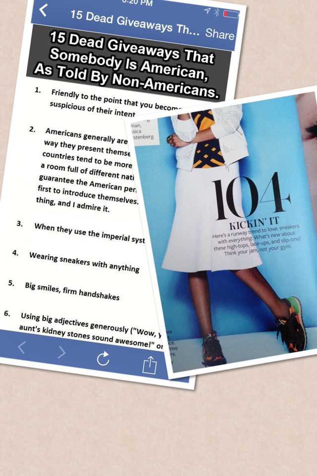 I posted the list on the left on Facebook a few days ago. Today, I see InStyle got the memo on #4. 
I will never jump on the sneakers with everything bandwagon. Can't do. Won't do. 