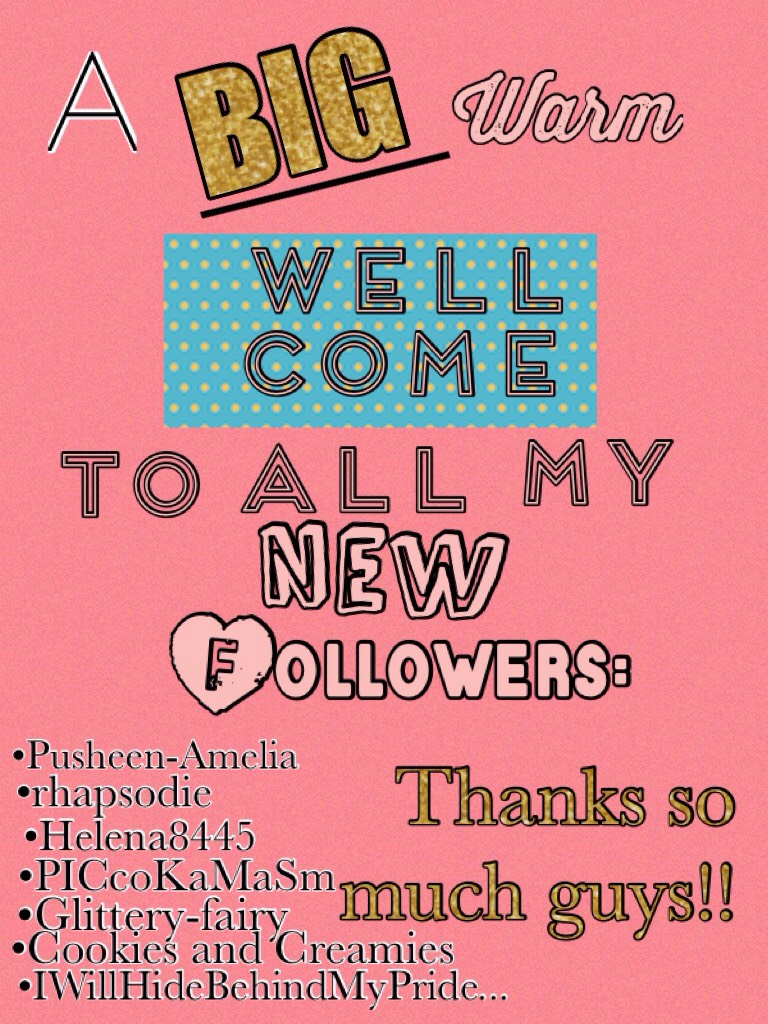 Thanks so much to all my followers. Please tell other people about my account, more followers would be simply amazing!