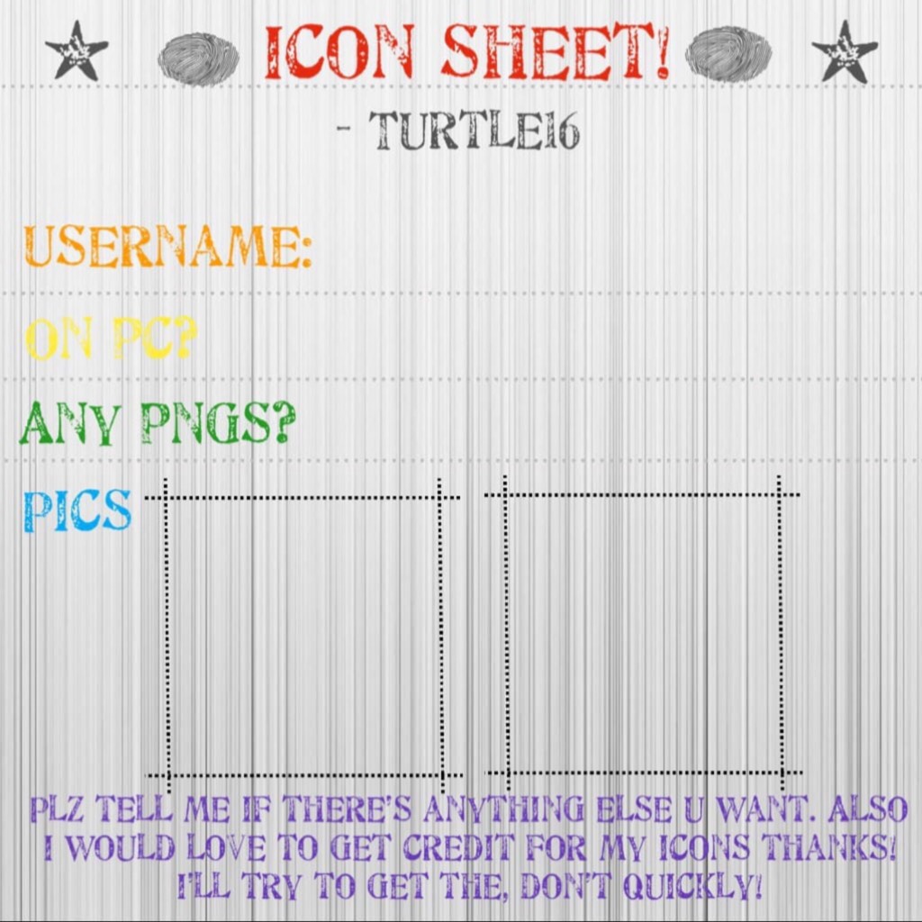 Just a screenshot of my old icon sheet... feel free to sign up!