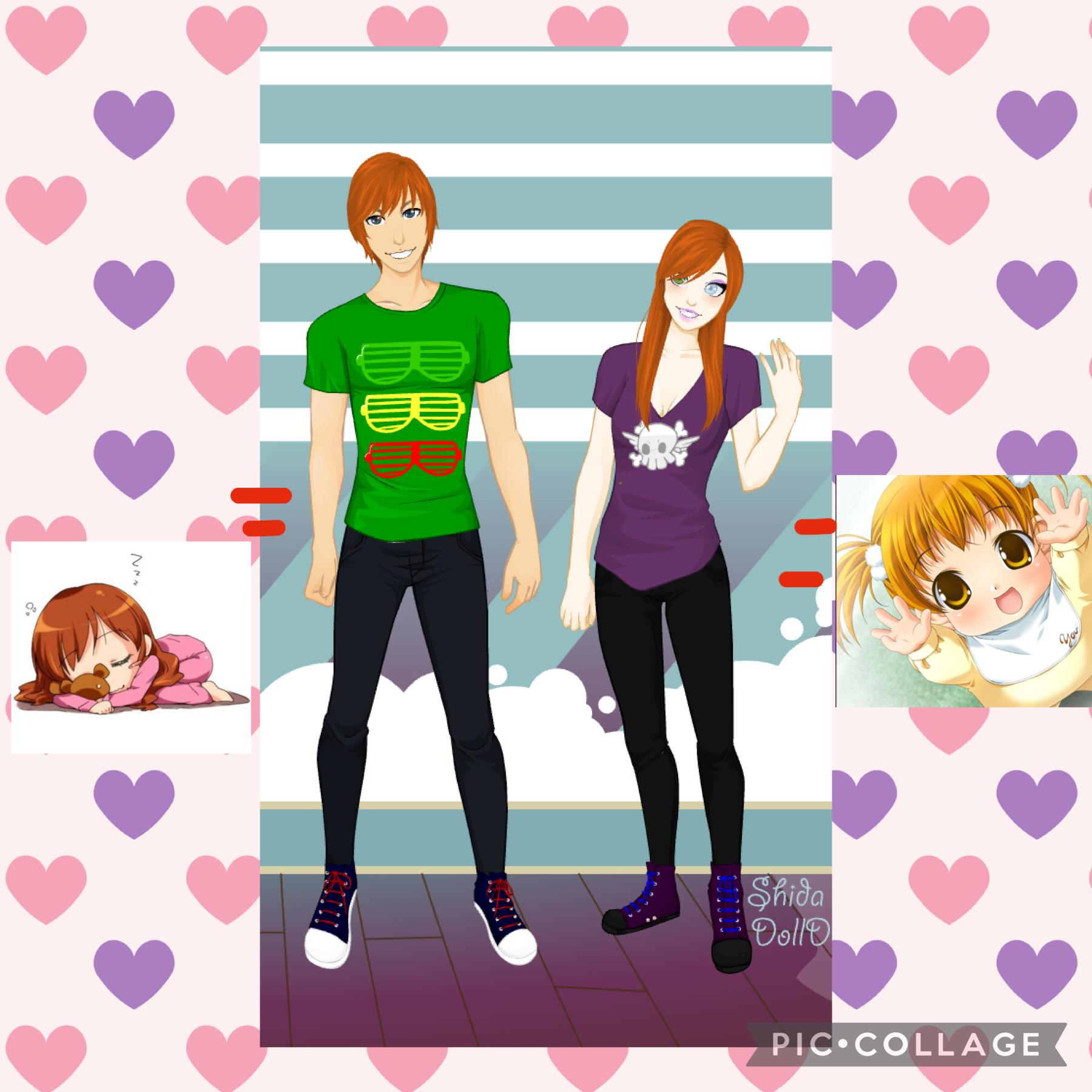 Anime couple equals CUTE BABY GIRLS!!!