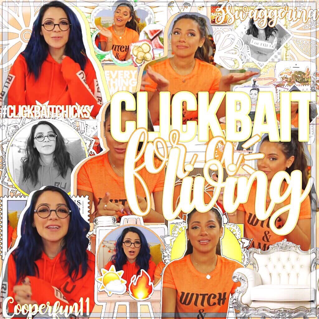 collab with my #clickbaitchick asha!! 🔥 lyrics is our debut song "clickbait for a living", music video out soon 😂 qotd: fave n&g halloween video? 🎃 aotd: last minute halloween costumes challenge! 💛