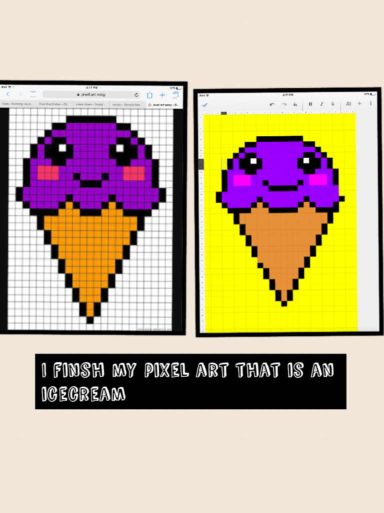 I finsh my pixel art that is an icecream