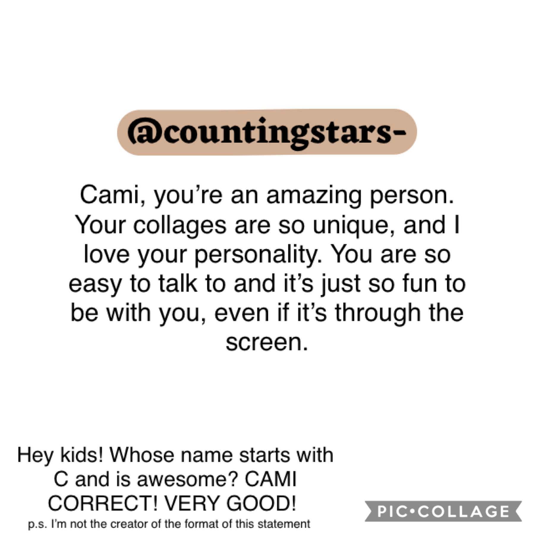 Cami, you’re a star 