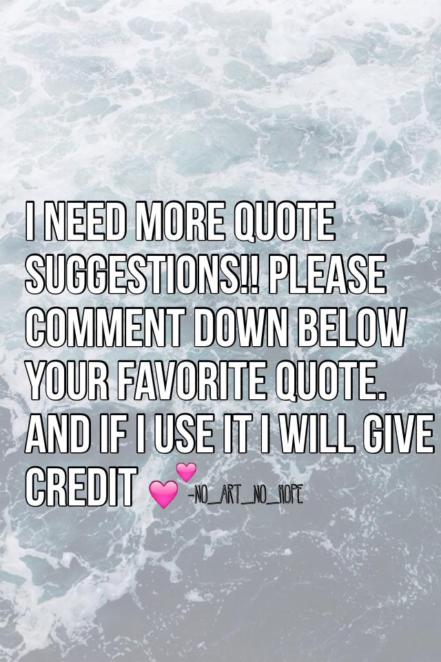 If need more quote suggestions!!