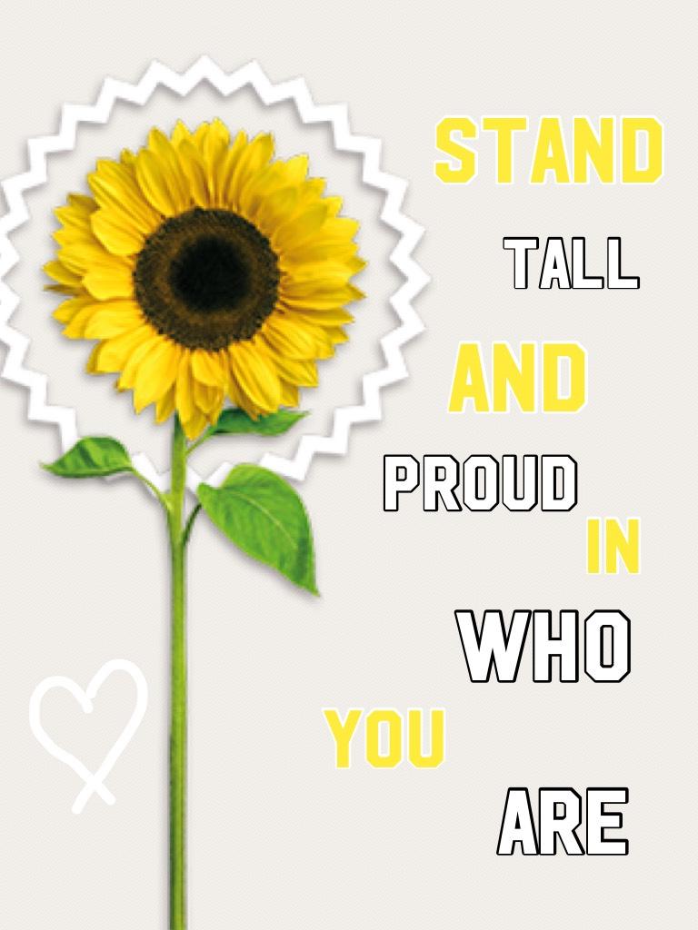Stand tall and proud in who you are🌻