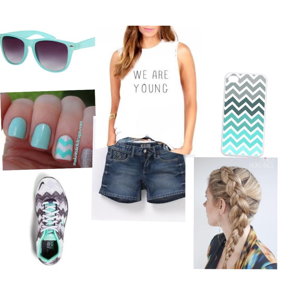 Blue chevron summer outfit (bored so I thought I'd post one) 