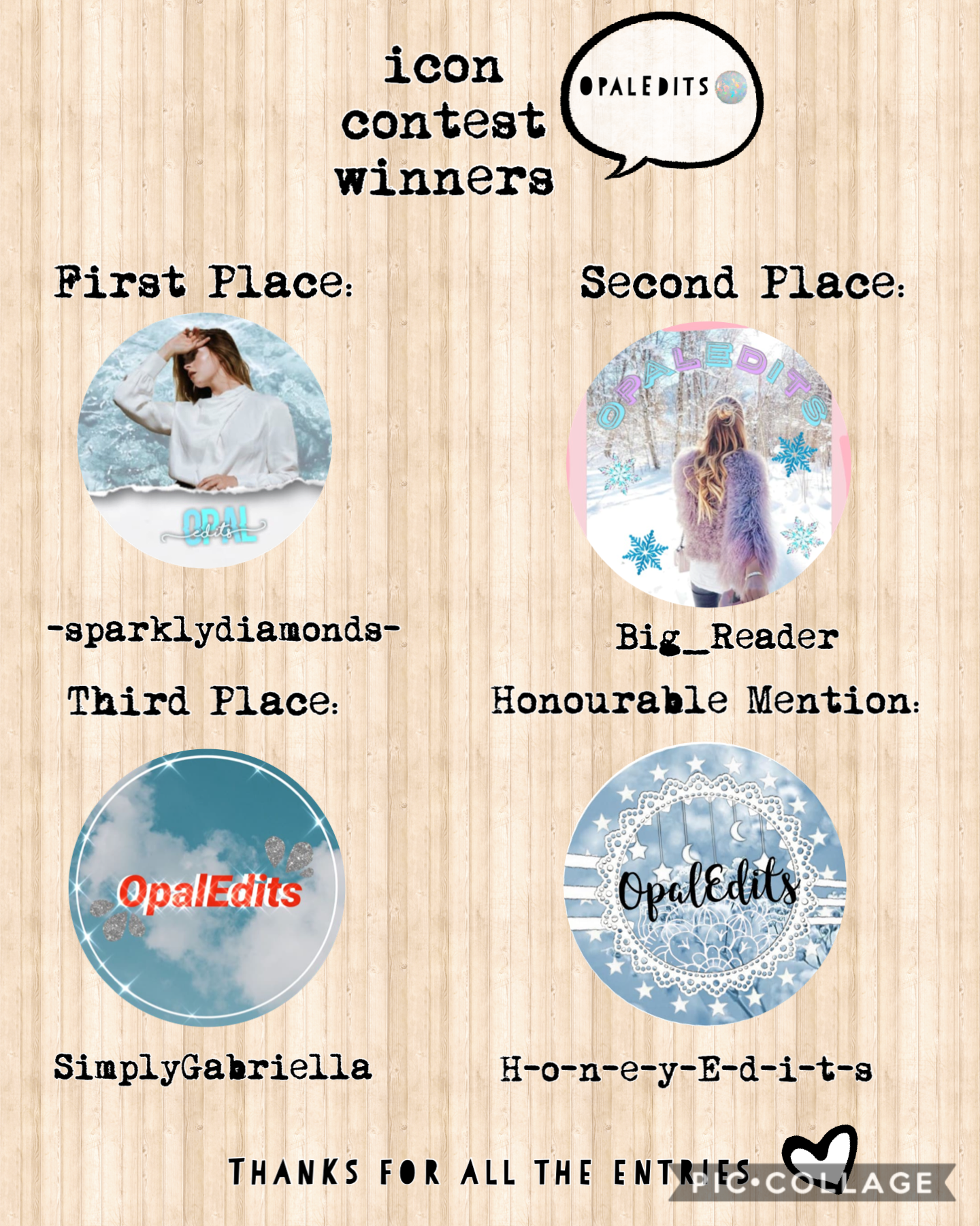 Opal Edits Icon Contest Results Did U Place?