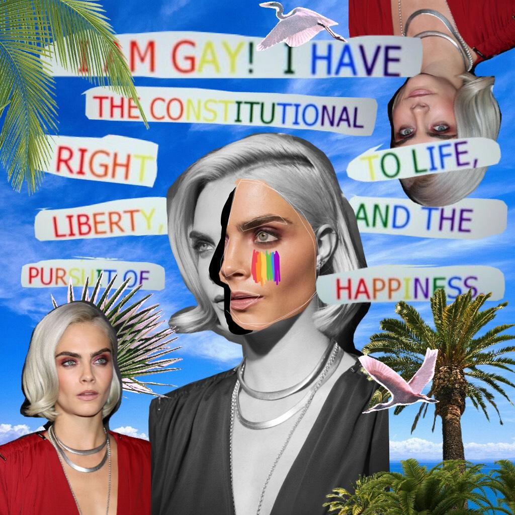 I'm not gay but I support anyone who is🌈Here's a Cara Delevigne edit,hope you like it!!❤️