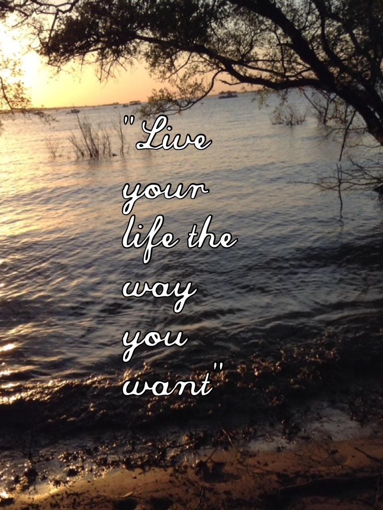 "Live your life the way you want"

I took this picture at a pond 