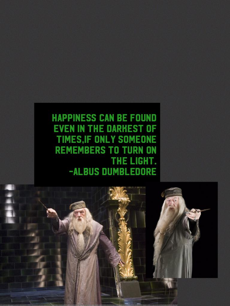 Happiness can be found even in the darkest of times,if only someone remembers to turn on the light.
-albus dumbledore 
