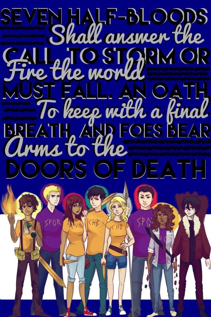 The Prophecy of Seven from Percy Jackson Heroes of Olympus. Heroes of Olympus is my favorite series ever!! I love this picture of the Seven+Nico. 