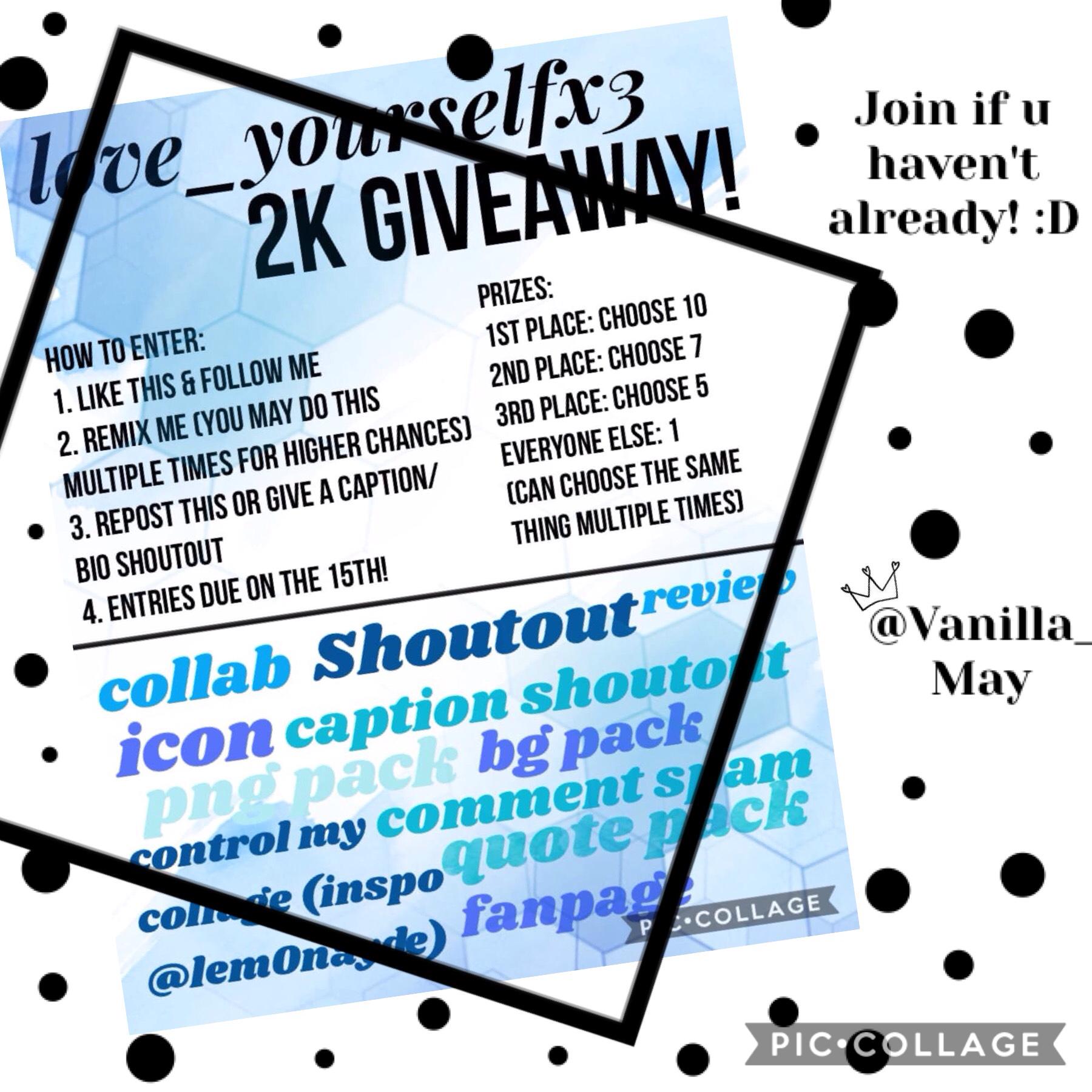 Repost of love_yourselfx3's 2K giveaway | if u haven't joined already then do! U won't regret it! ~and ya idk what to post after this....
