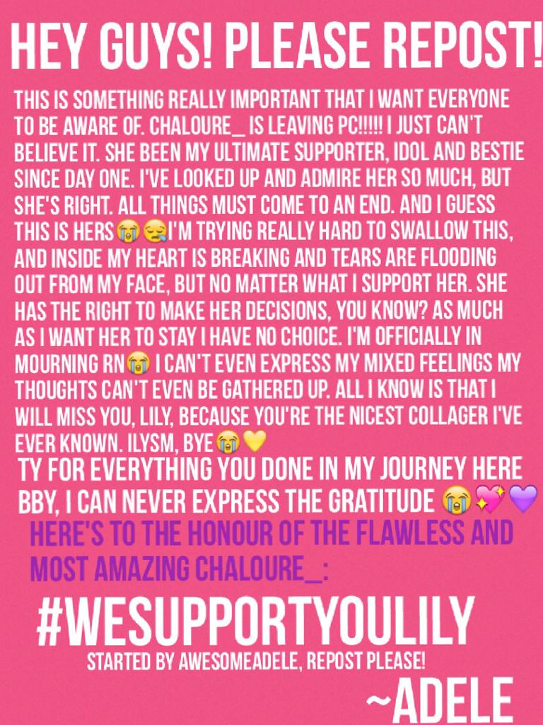 #WESUPPORTYOULILY